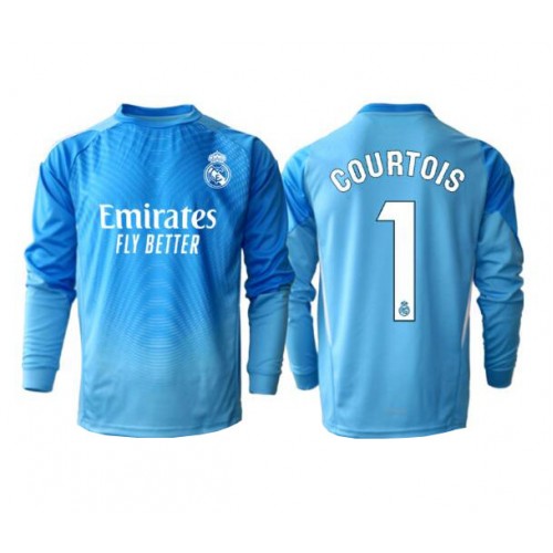Moški Nogometni dresi Real Madrid Thibaut Courtois #1 Vratar Domači 2025-26 Dolgi Rokav